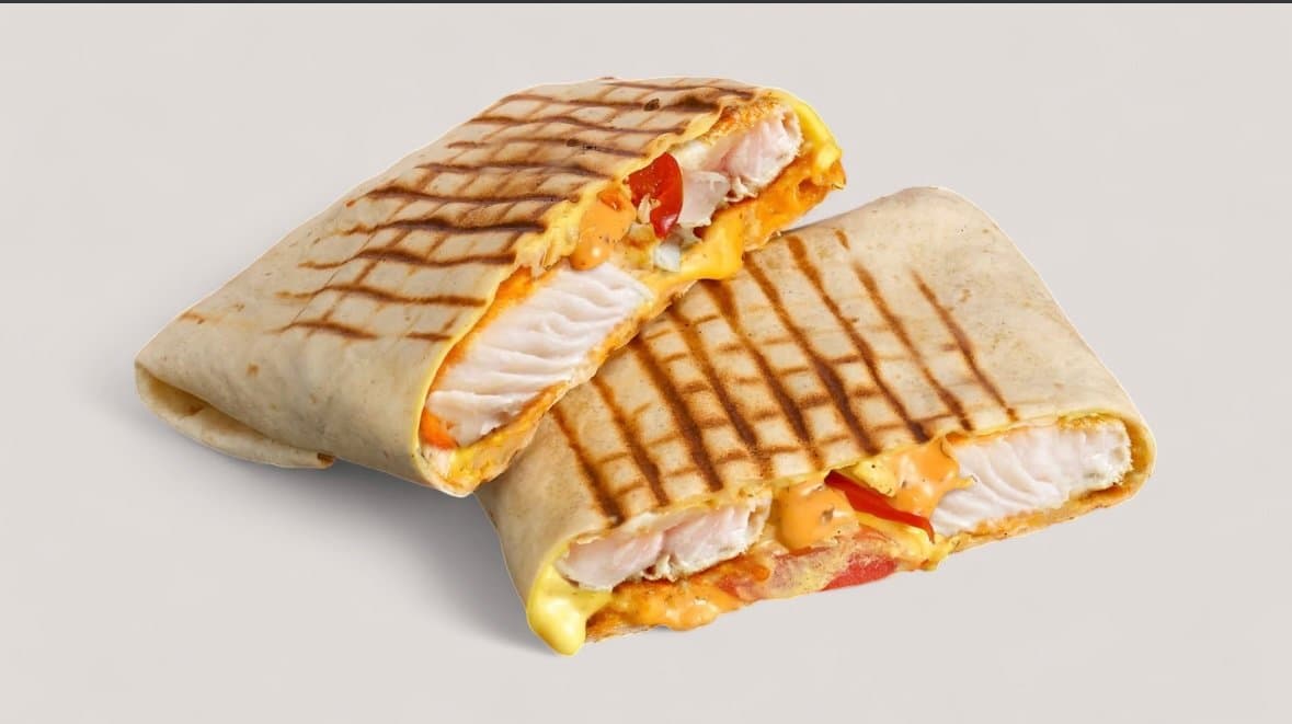 Soft taco cu pui la grătar și cartofi wedges