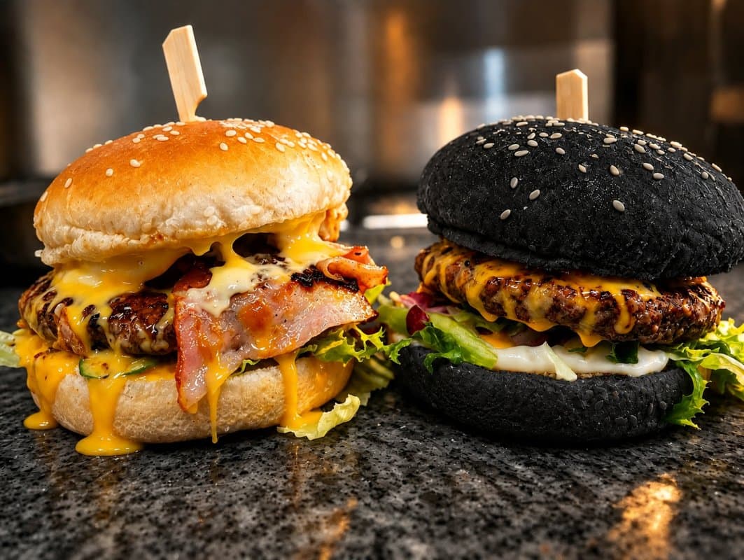 Black & White Deluxe Burger + băutură