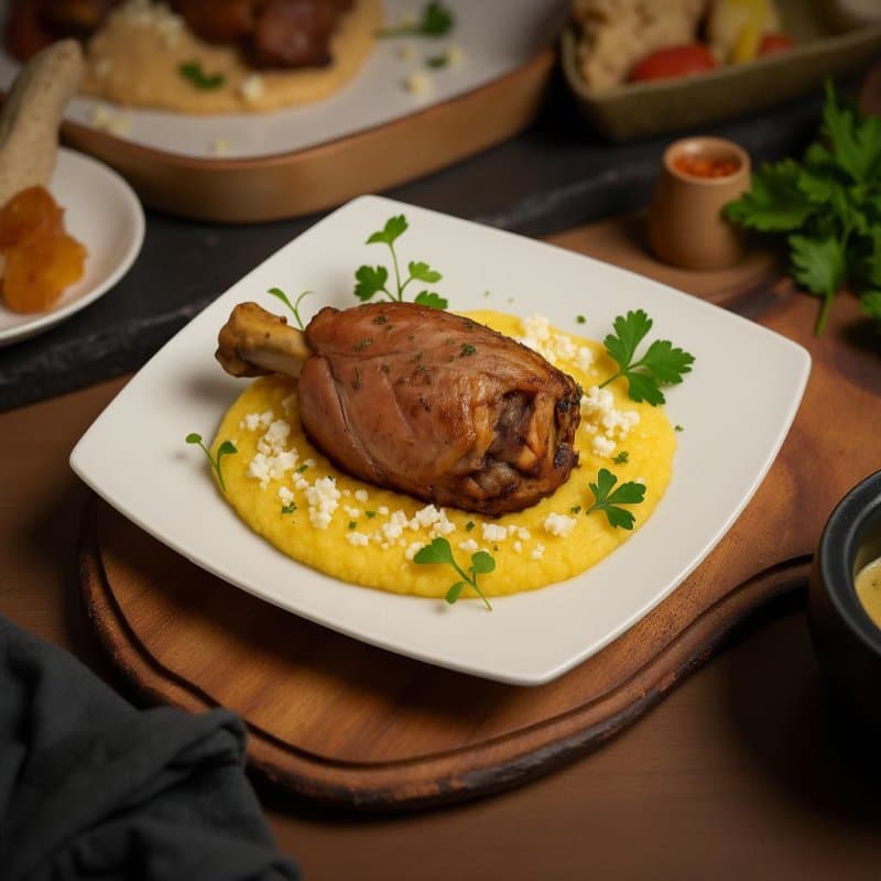 Ciolan de porc la cuptor cu garnitură